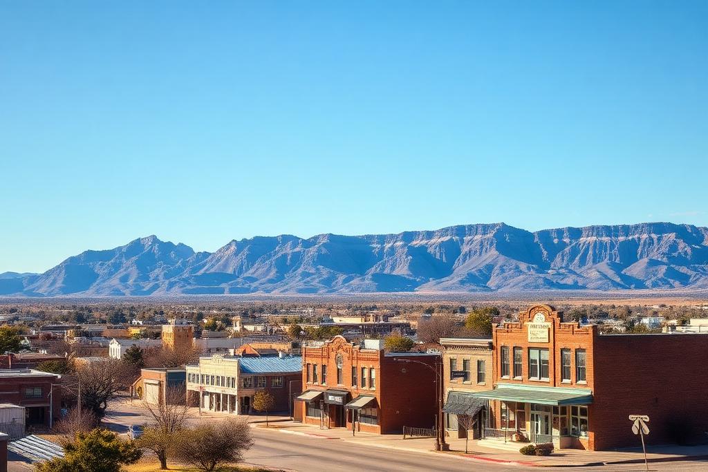 Southwestern Oklahoma city with the Wichita Mountains on the horizon