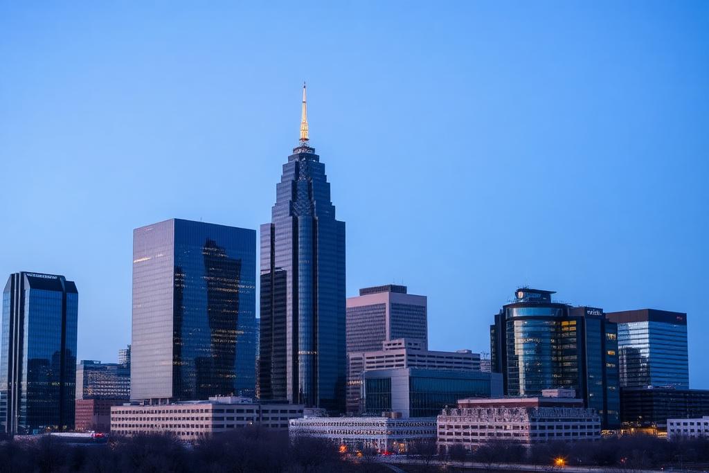 Oklahoma City downtown skyline at dusk