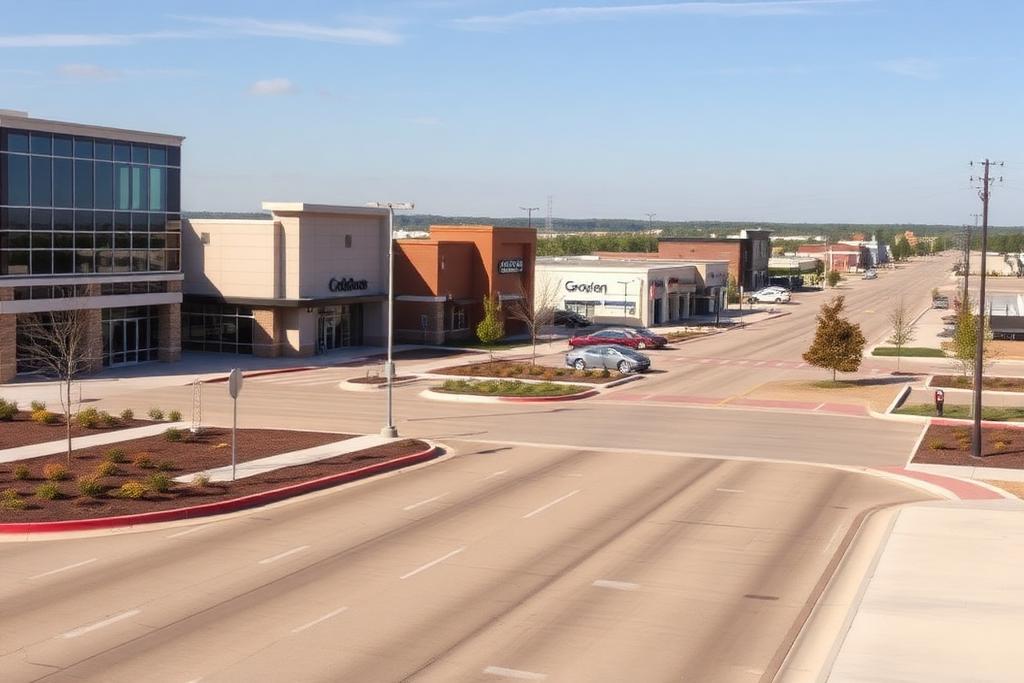 New office and retail buildings in a growing Oklahoma suburb